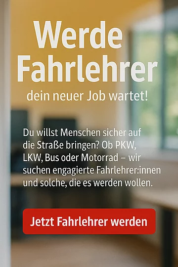 Banner mit werde Fahrlehrer